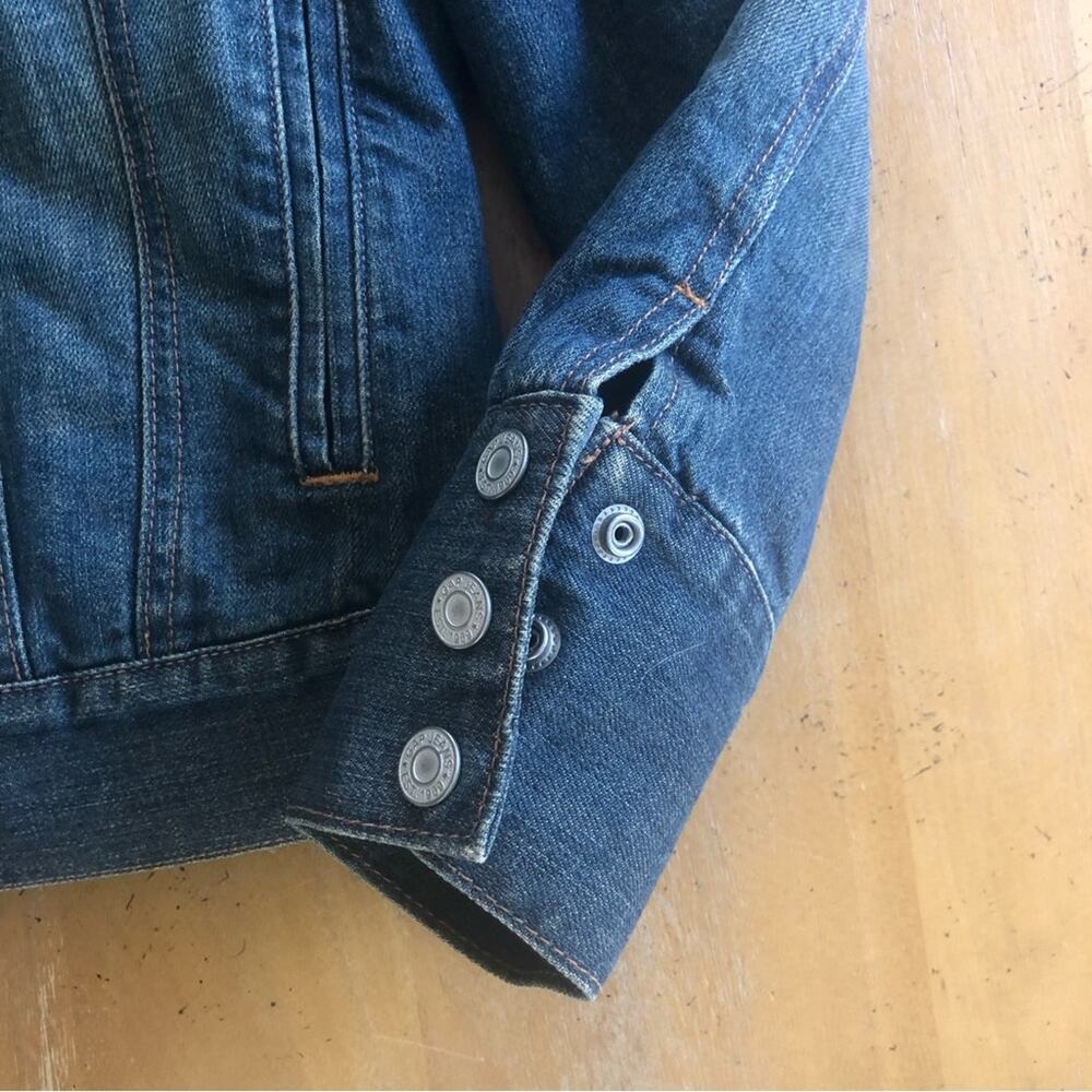 Vintage y2k 2000s Denim Jean Jacket Small Shearling Lined Faux Fur Hollister GAP - Picture 4 of 16
